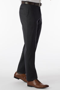 Cashmere and Wool Italian Flannel Comfort-EZE Trouser in Charcoal (Flat Front Models) by Ballin