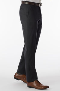 Cashmere and Wool Italian Flannel Comfort-EZE Trouser in Charcoal (Flat Front Models) by Ballin