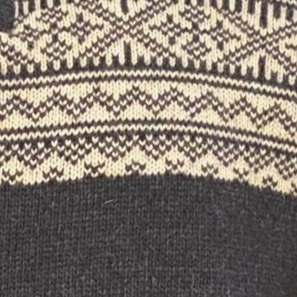 Winter Intarsia Knit Wool Blend Quarter-Zip Sweater in Steel Blue by Viyella