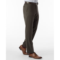 Super 120s Wool Gabardine Comfort-EZE Trouser in Loden (Flat Front Models) by Ballin