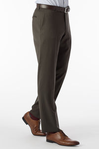 Super 120s Wool Gabardine Comfort-EZE Trouser in Loden (Flat Front Models) by Ballin