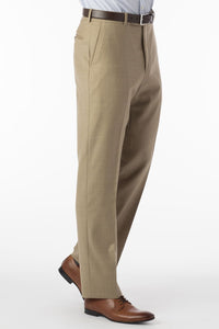 Super 120s Luxury Wool Serge Comfort-EZE Trouser in Tan, Size 33 (Dunhill Traditional Fit) by Ballin