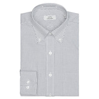 The Lenox - Wrinkle-Free Classic Check Cotton Dress Shirt with Button-Down Collar in Black by Cooper & Stewart