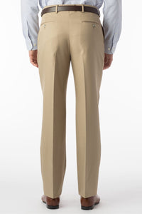Comfort-EZE Micro Nano Performance Gabardine Trouser in Tan, Size 36 (Dunhill Traditional Fit) by Ballin