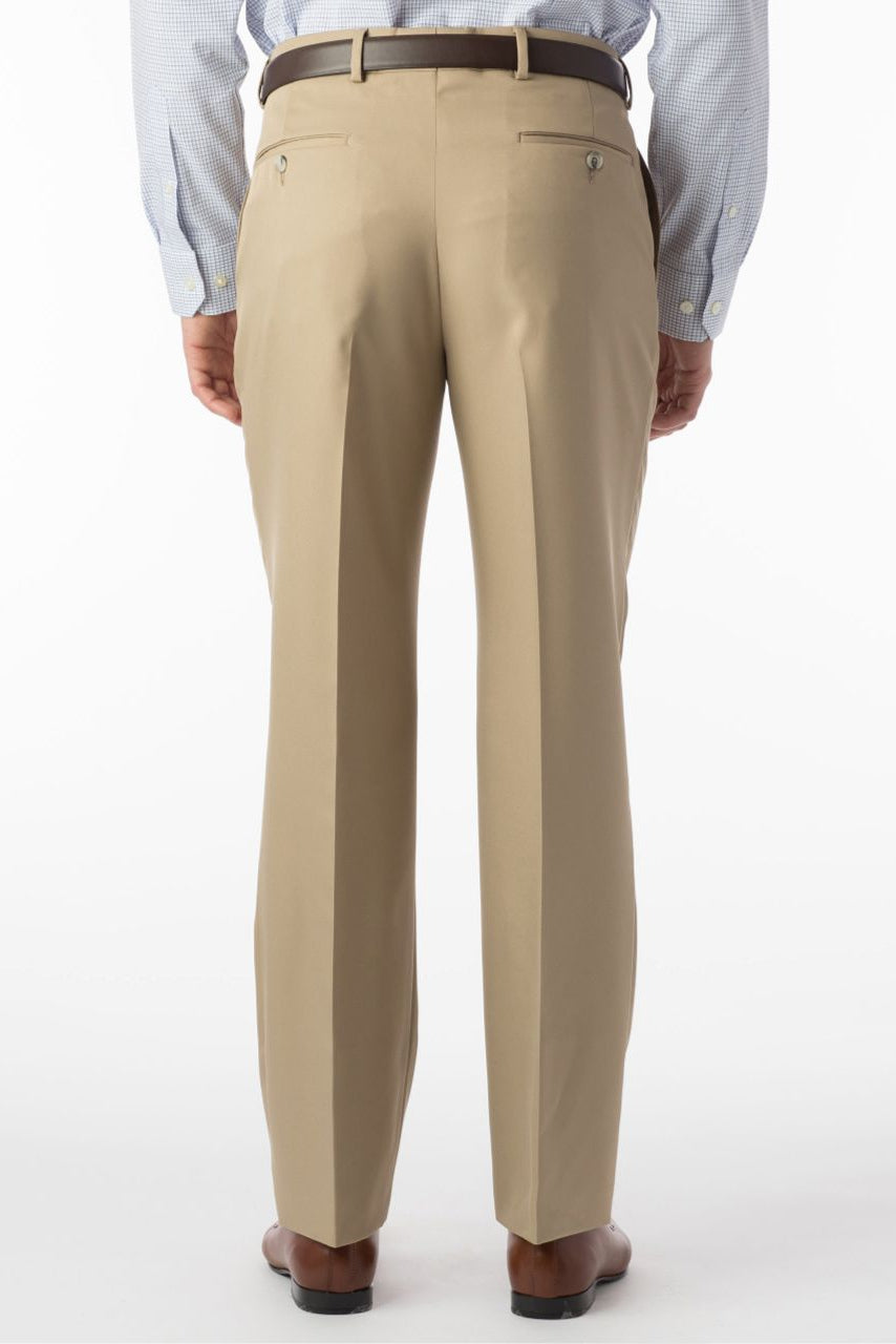 Comfort-EZE Micro Nano Performance Gabardine Trouser in Tan, Size 36 (Dunhill Traditional Fit) by Ballin