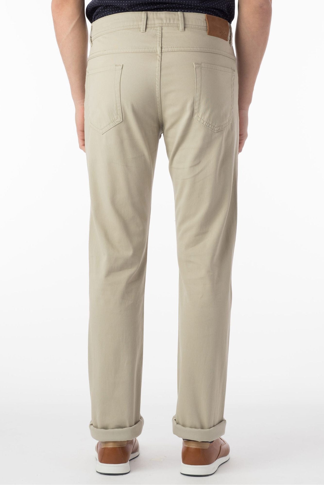 Perma Color Pima Twill 5-Pocket Pants in Stone (Crescent Modern Fit) by Ballin