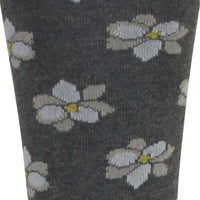 'Magnolia' Pattern Cotton Socks in Grey Heather by Brown Dog Hosiery