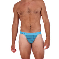 Thong in Blue Houndstooth by Wood Underwear