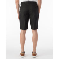 Micro Nano Travel Twill Performance Gabardine Plain Front Shorts in Black by Ballin