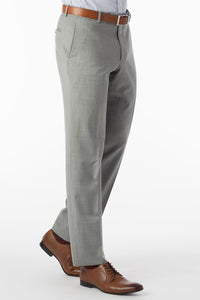 Super 120s Wool Gabardine Comfort-EZE Trouser in Pearl Grey (Flat Front Models) by Ballin