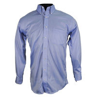 Wrinkle-Free Royal Oxford Cotton Sport Shirt in Blue by Kenneth Gordon