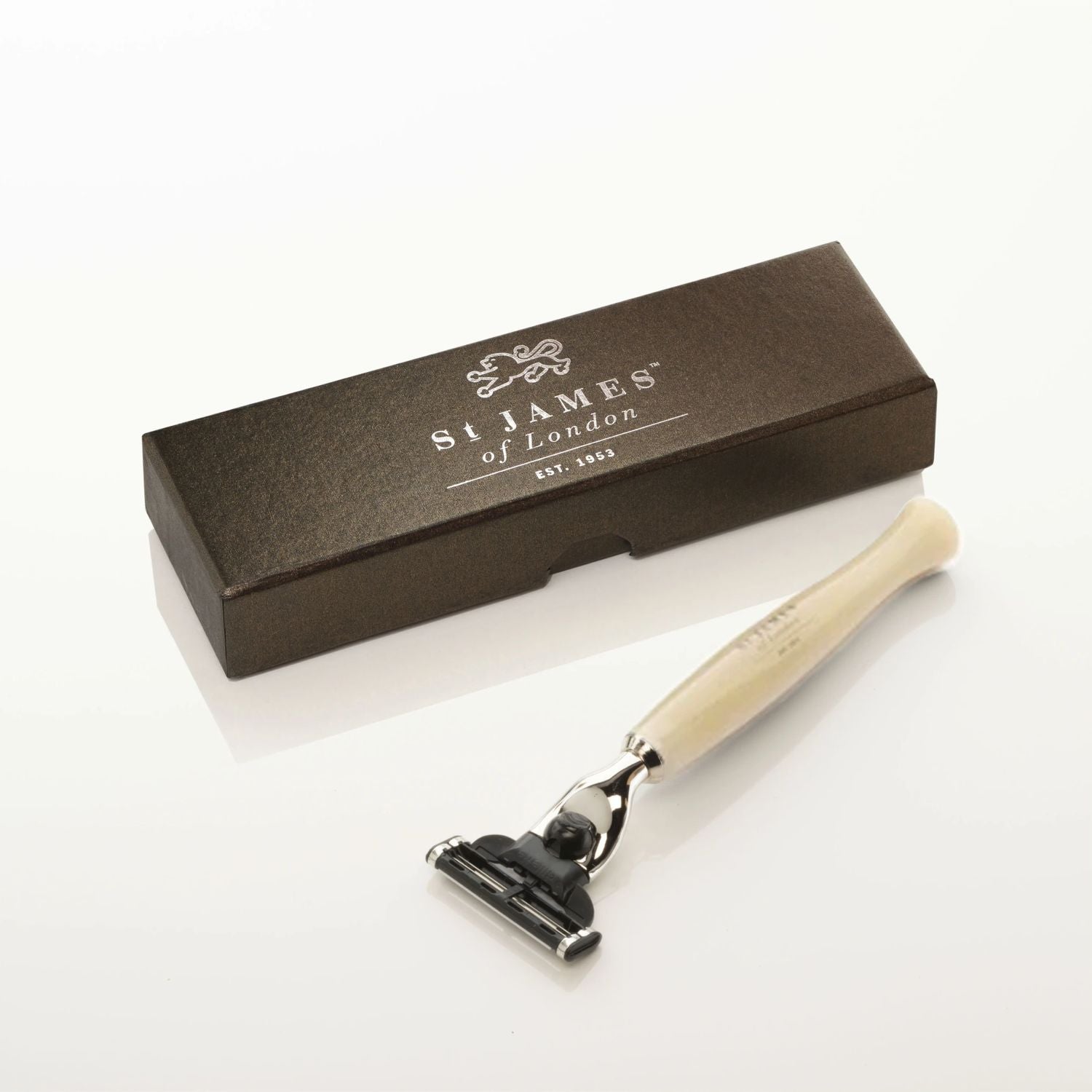 "Cheeky B'stard" Handcrafted 'Mach III' Razor in Horn by St. James of London