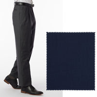 Super 120s Wool Travel Twill Comfort-EZE Trouser in New Navy (Manchester Pleated Model) by Ballin