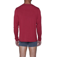 LUXE Cashmere Blend Henley Lounge Shirt in Burgundy by Wood Underwear