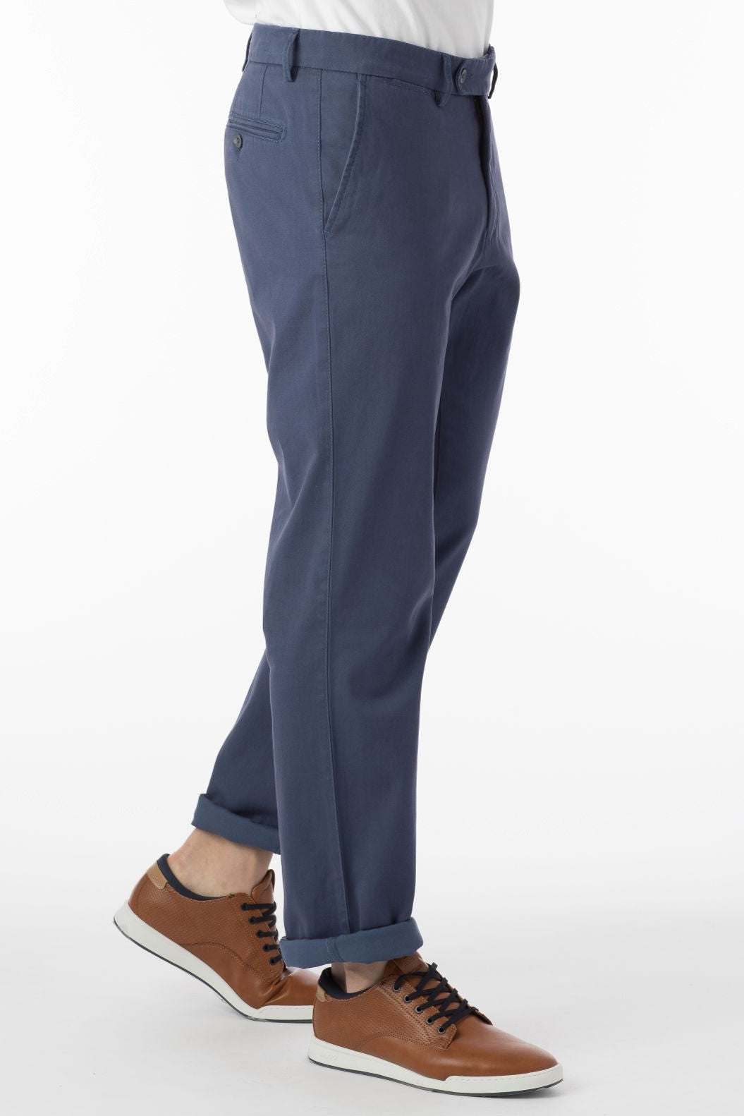 Perma Color Pima Twill Khaki Pants in Cadet Blue, Size 31 (Mackay Slim Fit) by Ballin