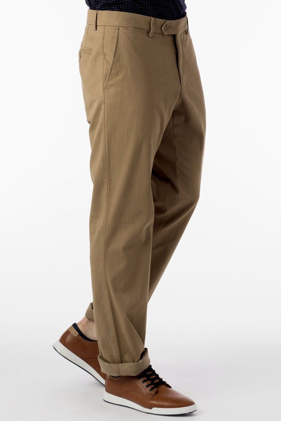 Perma Color Pima Twill Khaki Pants in British Tan (Flat Front Models) by Ballin