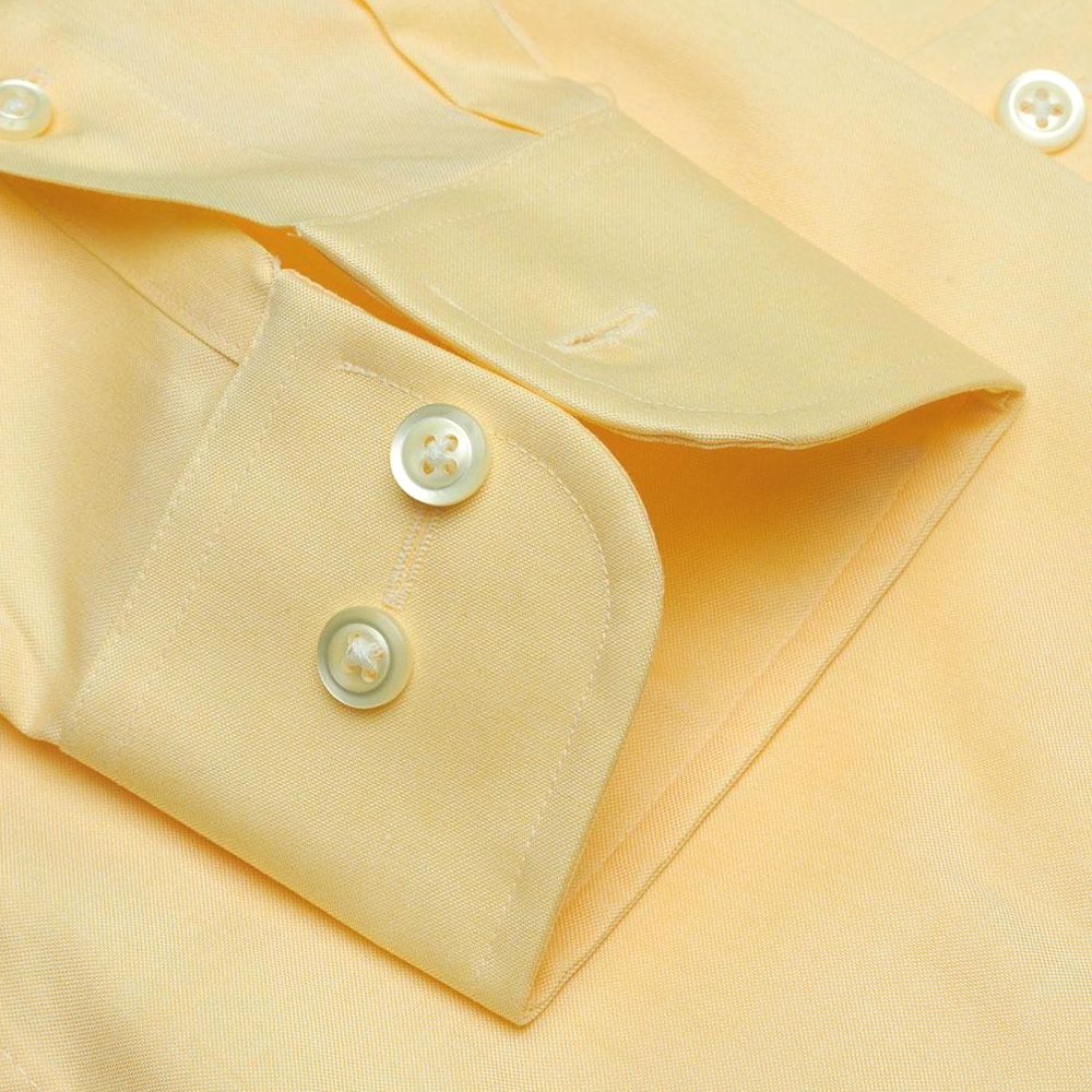 The Standard Yellow - Wrinkle-Free Pinpoint Cotton Dress Shirt with Button-Down Collar by Cooper & Stewart