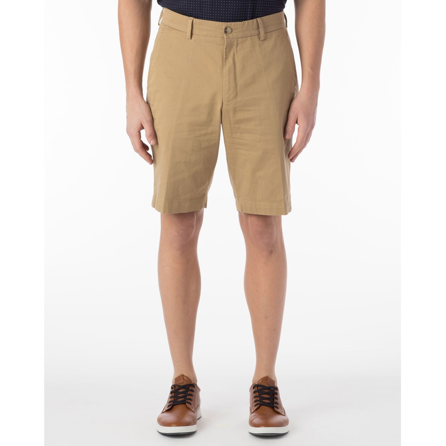 Pima Twill True Khaki Shorts in British Tan (Drummond Traditional Fit)