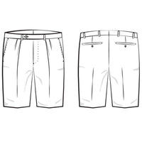 Micro Nano Travel Twill Performance Gabardine Pleated Shorts in Sand by Ballin