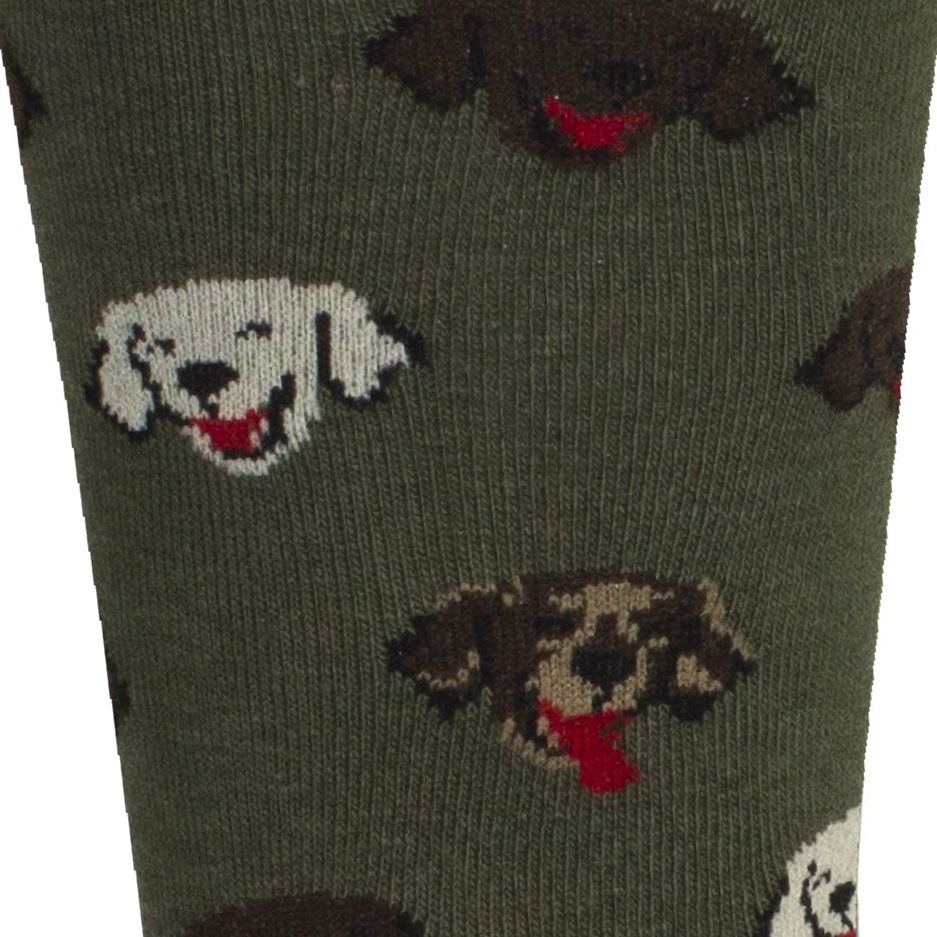 'Happy Dog' Cotton Socks in Sage Green by Brown Dog Hosiery