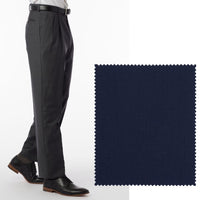 Super 120s Wool Travel Twill Comfort-EZE Trouser in Midnight Navy (Manchester Pleated Model) by Ballin