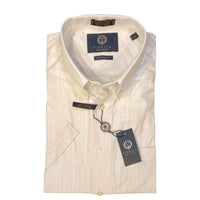 Linen-Look Cotton Short Sleeve Sport Shirt in Linen White by Viyella