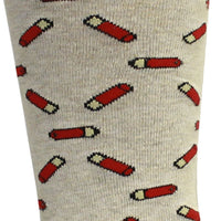 'High Brass' Shotgun Shell Pattern Cotton Socks in Oatmeal by Brown Dog Hosiery