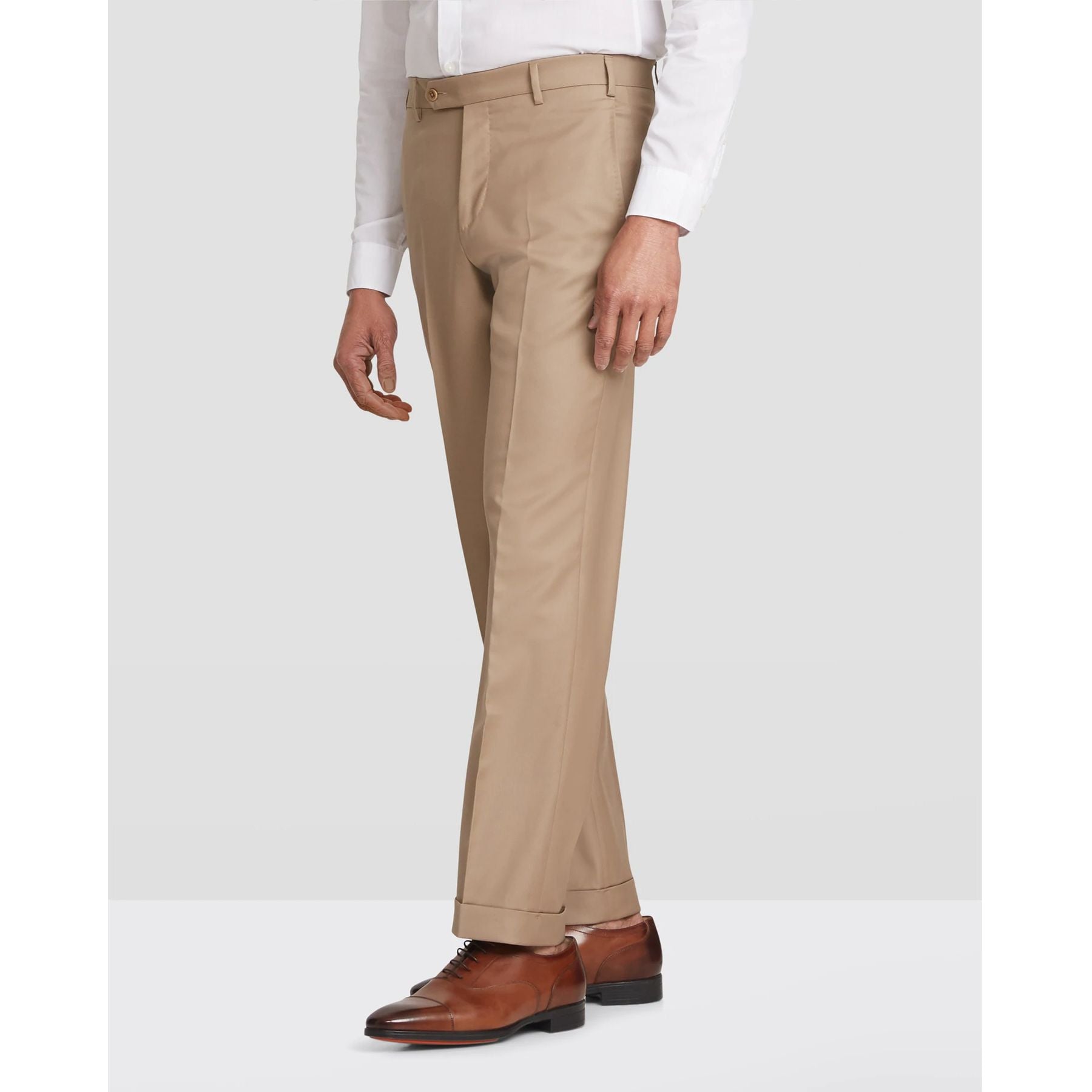 Buy BLACKBERRYS Natural Structured Polyester Blend Slim Fit Men's Casual  Trousers | Shoppers Stop