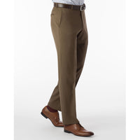 Super 120s Wool Gabardine Comfort-EZE Trouser in Saddle (Flat Front Models) by Ballin