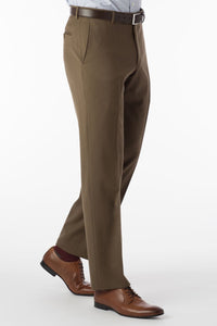 Super 120s Wool Gabardine Comfort-EZE Trouser in Saddle (Flat Front Models) by Ballin