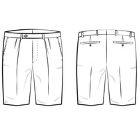 Micro Nano Travel Twill Performance Gabardine Pleated Shorts in Cream by Ballin