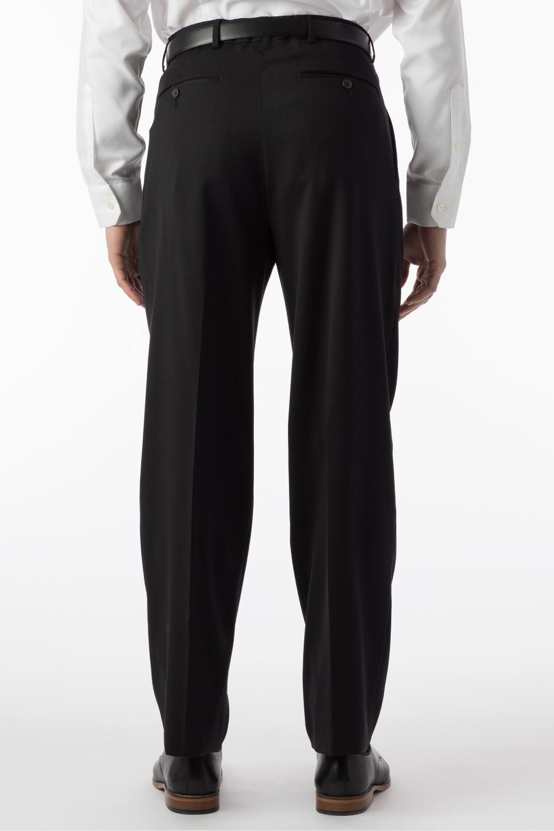 Comfort-EZE Micro Nano Performance Gabardine Trouser in Black (Manchester Pleated Model) by Ballin