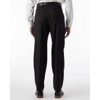 Comfort-EZE Micro Nano Performance Gabardine Trouser in Black (Manchester Pleated Model) by Ballin