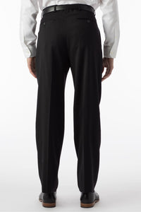Comfort-EZE Micro Nano Performance Gabardine Trouser in Black (Manchester Pleated Model) by Ballin