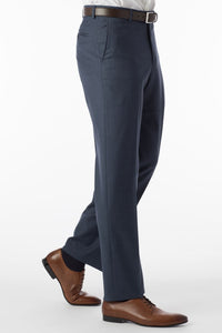 Sharkskin Super 120s Worsted Wool Comfort-EZE Trouser in New Navy, Size 31 (Dunhill Traditional Fit) by Ballin