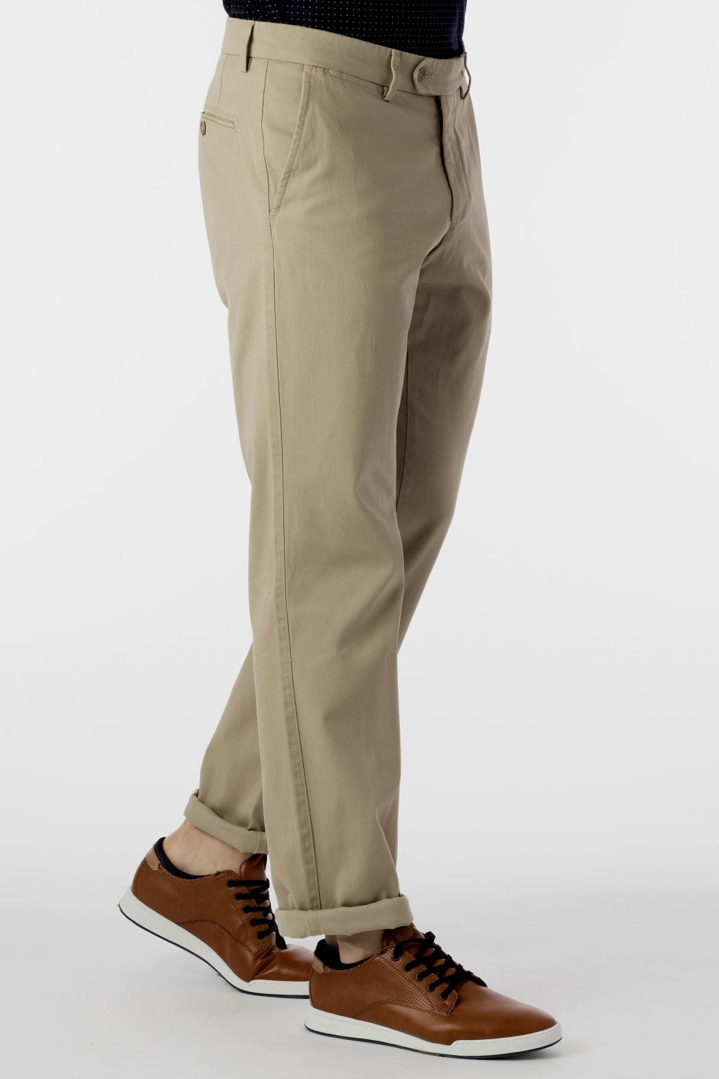 Perma Color Pima Twill Khaki Pants in True Khaki, Size 40 (Atwater Modern Fit) by Ballin