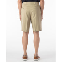 Micro Nano Travel Twill Performance Gabardine Pleated Shorts in Tan by Ballin