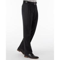Super 120s Luxury Wool Serge Comfort-EZE Trouser in Charcoal (Manchester Pleated Model) by Ballin