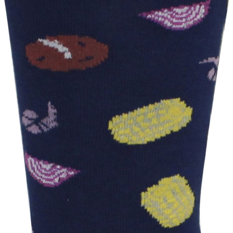 'Frogmore' Shrimp Boil Pattern Cotton Socks in Sodalite Blue by Brown Dog Hosiery