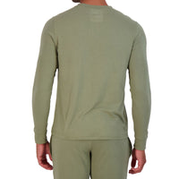 Henley Lounge Shirt in Olive by Wood Underwear
