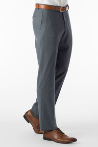 Super 120s Luxury Wool Serge Comfort-EZE Trouser in Slate Blue (Flat Front Models) by Ballin