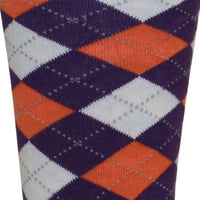 Argyle Cotton Socks in Purple and Orange by Brown Dog Hosiery