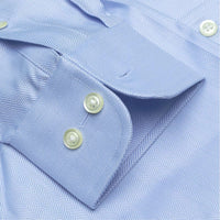 The Charleston - Wrinkle-Free Herringbone Cotton Dress Shirt in Blue by Cooper & Stewart