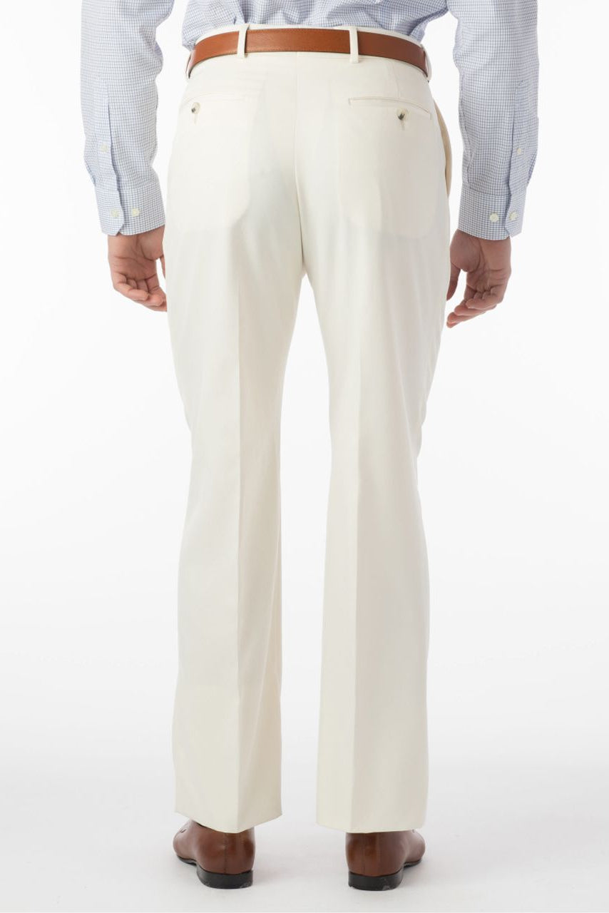 Comfort-EZE Micro Nano Performance Gabardine Trouser in Oyster, Size 40 (Dunhill Traditional Fit) by Ballin