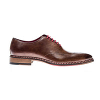 Veloce Medallion Toe Oxford in Cuoio/Rosso by Jose Real