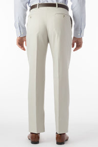 Comfort-EZE Micro Nano Performance Gabardine Trouser in Cream, Size 36 (Dunhill Traditional Fit) by Ballin