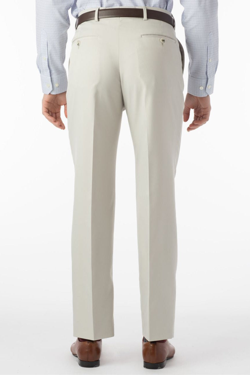 Comfort-EZE Micro Nano Performance Gabardine Trouser in Cream, Size 36 (Dunhill Traditional Fit) by Ballin