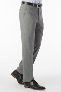 Super 120s Wool Travel Twill Comfort-EZE Trouser in Pearl Grey, Size 34 (Soho Modern Fit) by Ballin