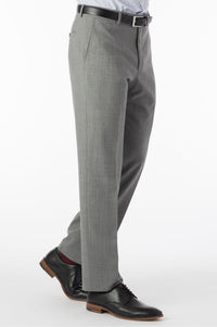 Super 120s Wool Travel Twill Comfort-EZE Trouser in Pearl Grey, Size 34 (Soho Modern Fit) by Ballin