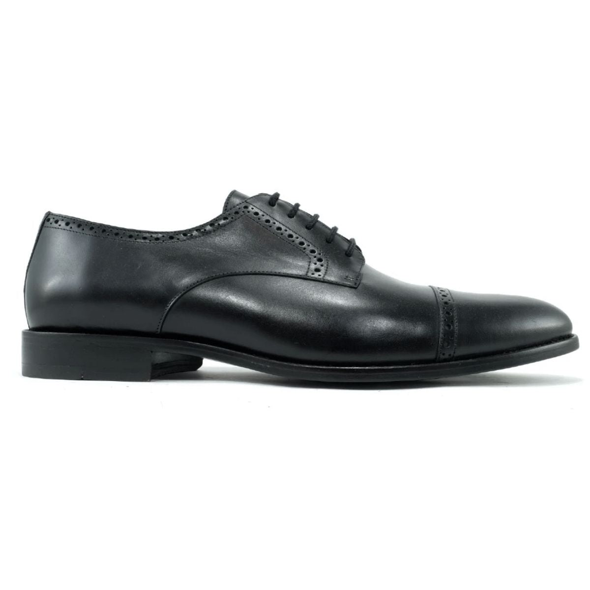 Cambridge Calfskin Cap-Toe Oxford in Black by Alan Payne Footwear